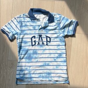 GAP Blue Tie-Dye Striped Polo | Boys XXL
